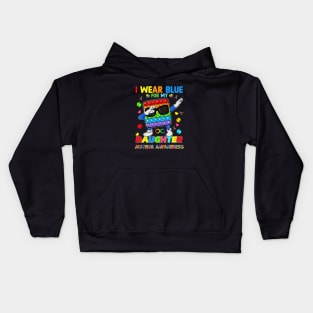 PopIt Dab I Wear Blue For My Daughter Autism Awareness Kids Hoodie